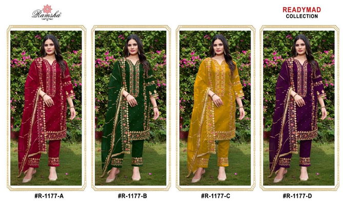 R 1177 Nx By Ramsha Organza Pakistani Readymade Suits Wholesalers In Delhi
